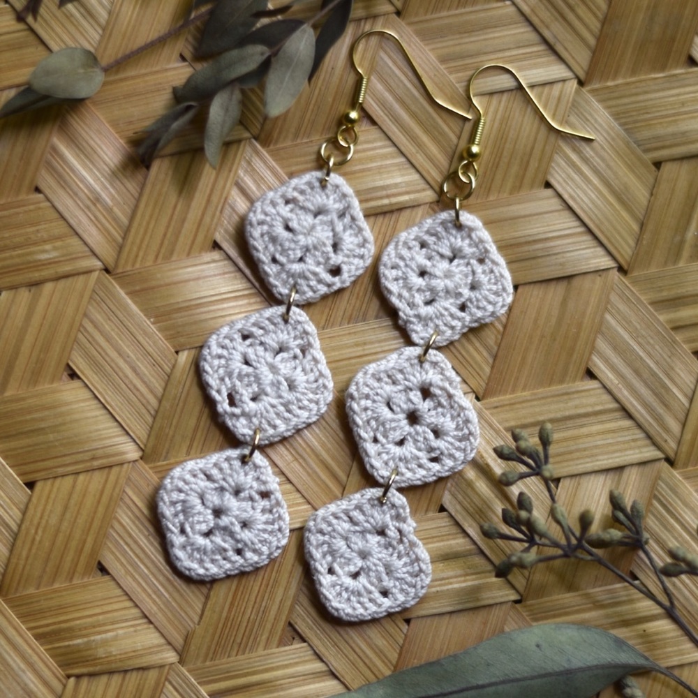 NEW-Cream Boho Earrings